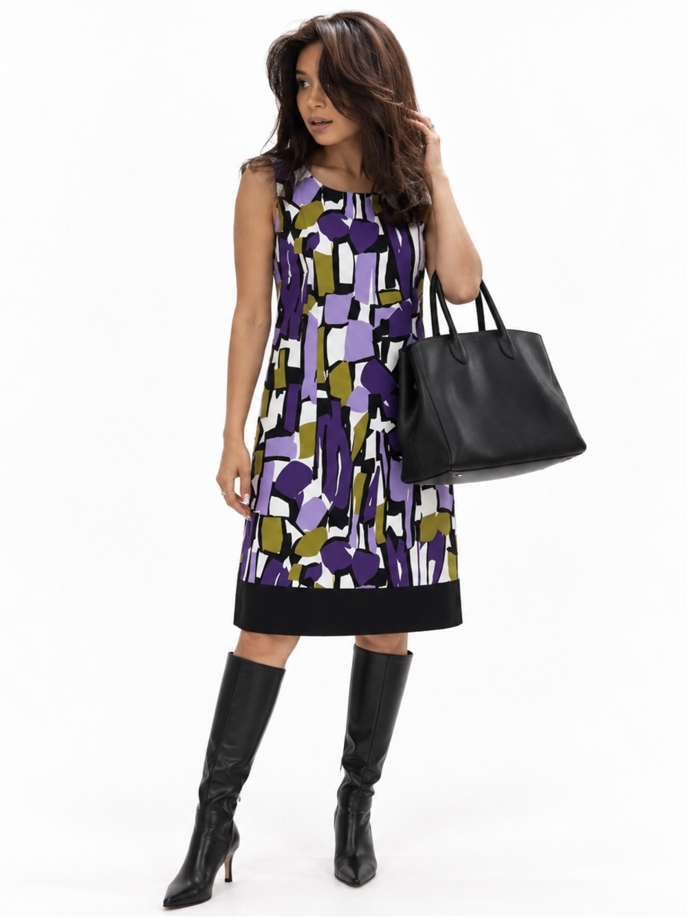 Ronni Nicole Purple Abstract Geometric Shift Dress Sleeveless Size 10